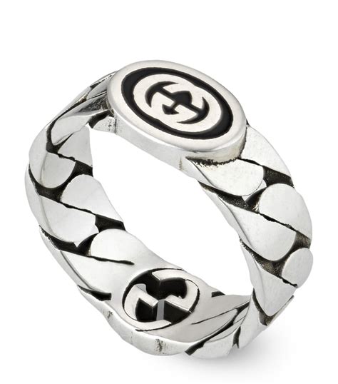 gucci ring bands|Gucci interlocking ring silver.